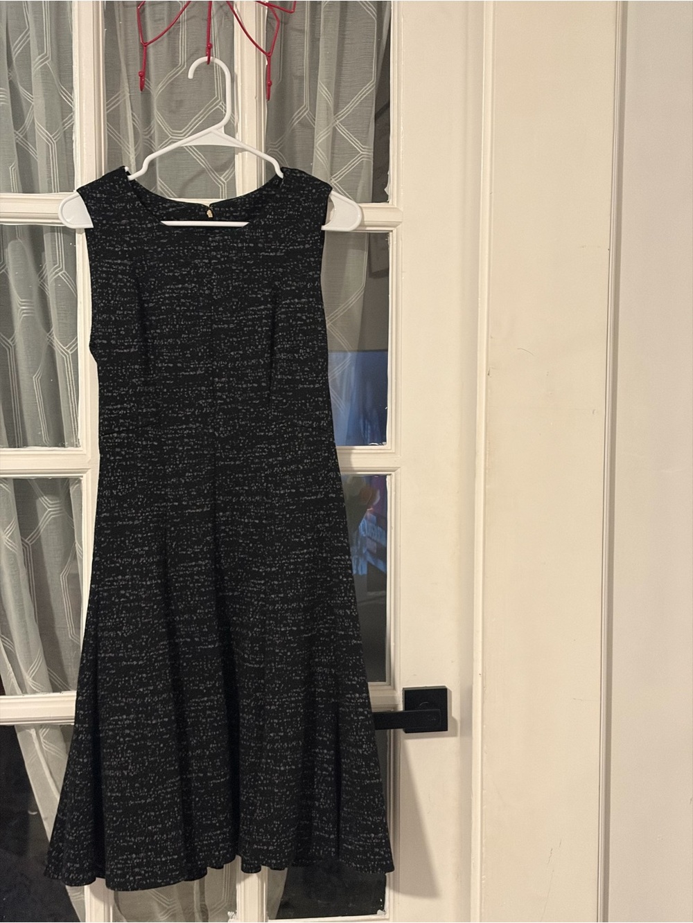 Tommy Hilfiger Black Textured Sleeveless Midi Dress